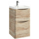 Iona Contour Driftwood Floor Mounted Two Drawer Vanity Unit and Basin 500mm