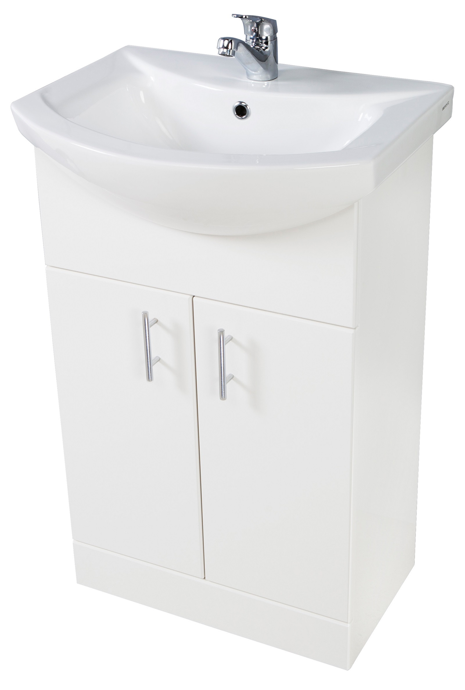 Waste Essentials 650mm Bathroom Vanity Unit & Basin Sink Gloss White Floorstanding Tap 