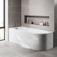 Iona J Shaped Shower Bath 1700mm x 750mm Left Hand with Panel