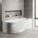 Iona J Shaped Shower Bath 1700mm x 750mm Right Hand with Panel