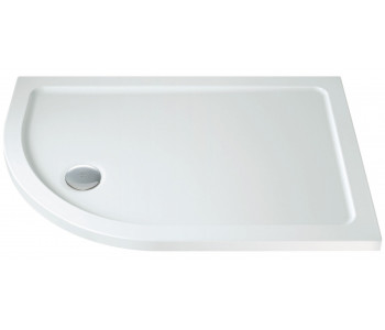 Iona 40mm Stone Resin Offset Quadrant Shower Tray Left Hand 1000mm x 800mm