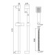 Iona Square Thermostatic Bar Shower Valve With Riser Kit