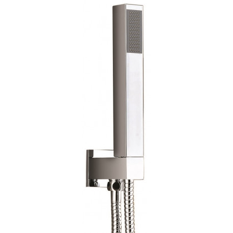 Iona Chrome Square Shower Handset With Hose And Outlet