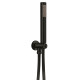 Iona Matt Black Round Shower Handset With Hose And Outlet