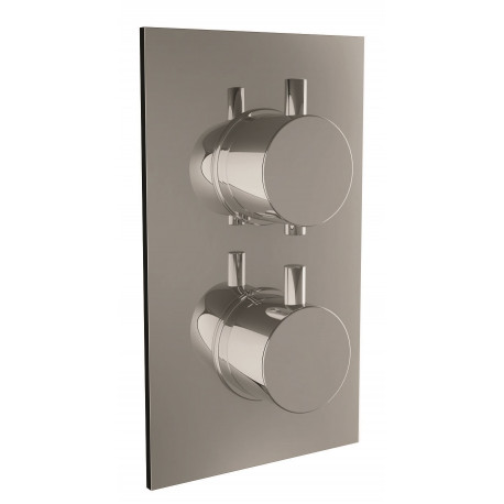 Iona Chrome Round Handle Concealed Twin Shower Valve