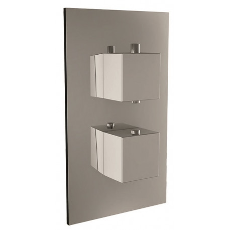 Iona Chrome Square Handle Concealed Twin Shower Valve