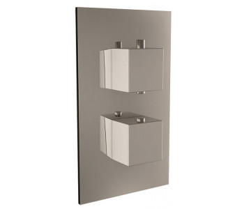 Iona Chrome Square Handle Concealed Twin Shower Valve