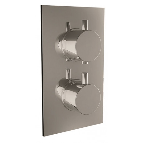 Iona Chrome Round Handle Concealed Twin Shower Valve With Diverter