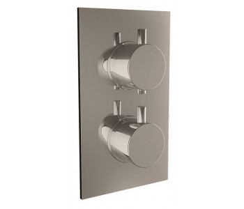 Iona Chrome Round Handle Concealed Twin Shower Valve With Diverter