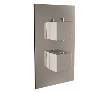 Iona Chrome Square Handle Concealed Twin Shower Valve With Diverter