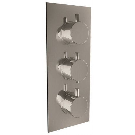 Iona Chrome Round Handle Concealed Triple Shower Valve