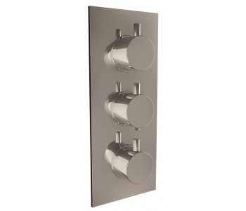 Iona Chrome Round Handle Concealed Triple Shower Valve With Diverter