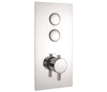 Iona Chrome Round Push Button Twin Concealed Shower Valve