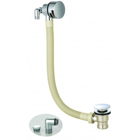 Iona Chrome Round Bath Filler And Overflow With Sprung Waste
