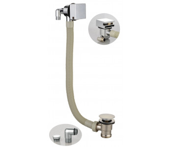 Iona Chrome Square Bath Filler And Overflow With Sprung Waste