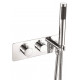 Iona Chrome Round Concealed Horizontal Triple Shower Valve With Diverter