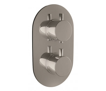 Iona Chrome Oval Concealed Twin Shower Valve With Diverter