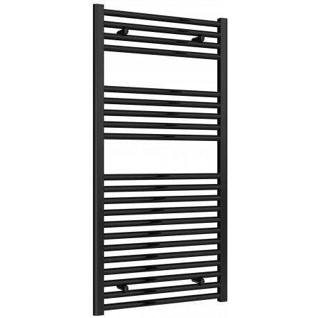 Reina Diva Black Straight Heated Towel Rail 1200mm X 600mm