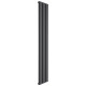 Reina Vicari Anthracite Aluminium Single Panel Vertical Radiator 1800mm x 300mm