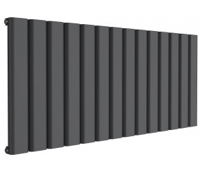 Reina Vicari Anthracite Aluminium Single Panel Horizontal Radiator 600mm x 1400mm