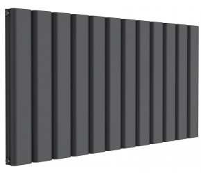 Reina Vicari Anthracite Aluminium Double Panel Horizontal Radiator 600mm x 1200mm