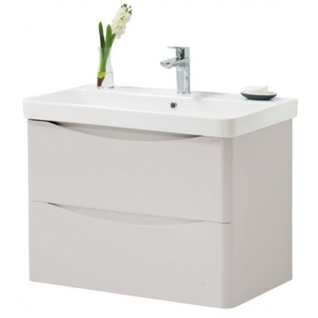 Kartell Cayo Rolling Mist 800mm Wall Mounted 2 Drawer Bathroom Vanity Unit and Basin