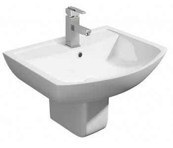 Kartell Pure 550mm 1 Taphole Basin with Semi Pedestal