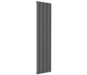Reina Belva Anthracite Aluminium Single Panel Vertical Radiator 1800mm x 412mm