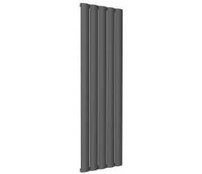 Reina Belva Anthracite Aluminium Single Panel Vertical Radiator 1800mm x 516mm