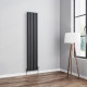 Wyvern Anthracite Elliptical Tube Double Panel Vertical Radiator 1800mm x 348mm