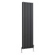 Wyvern Anthracite Elliptical Tube Double Panel Vertical Radiator 1800mm x 406mm