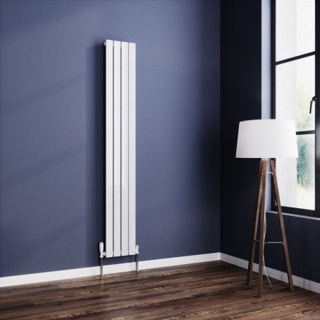 Wyvern White Flat Single Panel Vertical Radiator 1800mm x 272mm