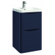 Iona Contour Indigo Blue Floor Mounted Two Drawer Vanity Unit and Basin 500mm