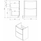 Kartell Arc Matt Graphite 800mm Floor Standing 2 Drawer Bathroom Vanity Unit and Basin