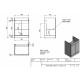 Kartell Purity Grey Gloss Floorstanding 2 Door Unit & Basin 600mm