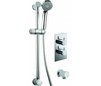 Trisen Acksor Chrome Round Concealed Thermostatic Valve Wall Outlet and Kit