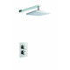 Trisen Bojac Chrome Square Concealed Thermostatic Valve and Fixed Head