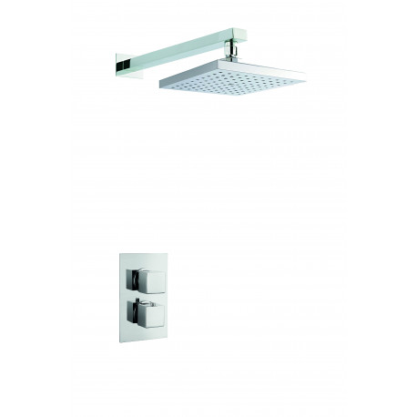 Trisen Bojac Chrome Square Concealed Thermostatic Valve and Fixed Head