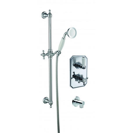 Trisen Sterma Chrome Concealed Thermostatic Shower with Wall Outlet and Shower Kit