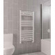 Eastbrook Wingrave Curved Gloss White Designer Towel Rail 800mm High x 600mm Wide