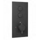 Eastbrook Smooth Black Round Concealed Thermostatic Double Push Button Shower Valve
