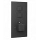 Eastbrook Smooth Black Square Concealed Thermostatic Double Push Button Shower Valve