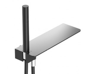 Eastbrook Smooth Black Luxury Shower Shelf with round Handset