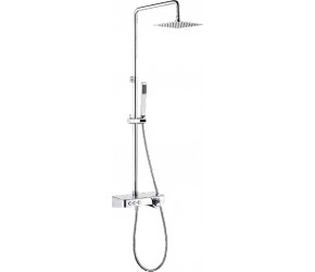 Eastbrook Square Thermostatic Shower Pole with Built-in Shelf