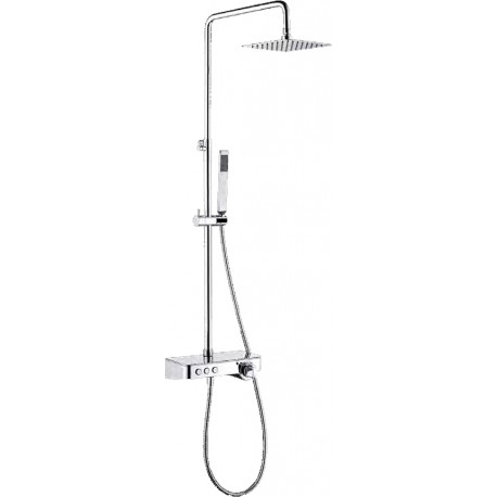 Eastbrook Square Thermostatic Shower Pole with Built-in Shelf