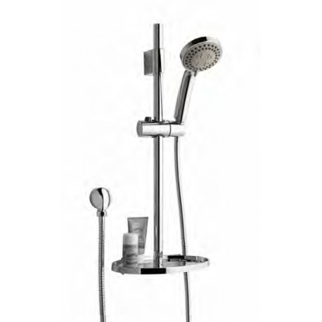Eastbrook Chrome Shower Riser Kit with Round Soap Dish