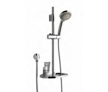 Eastbrook Chrome Shower Riser Kit with Round Soap Dish