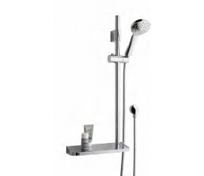 Eastbrook Chrome Shower Riser Kit with Rectangular Soap Dish