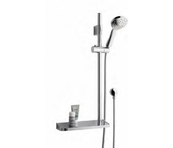 Eastbrook Chrome Shower Riser Kit with Rectangular Soap Dish