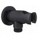 Eastbrook Matt Smooth Black Round Outlet Elbow With Bracket